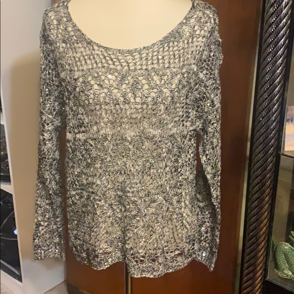 ❤️❤️❤️Papaya sequined crocheted sweater M/L
